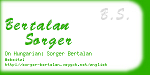 bertalan sorger business card